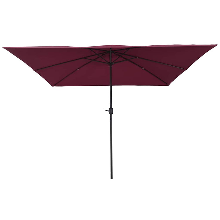 Vidaxxl parasol de jardin rouge bordeaux 295 x 295 x 245 cm polyester et acier