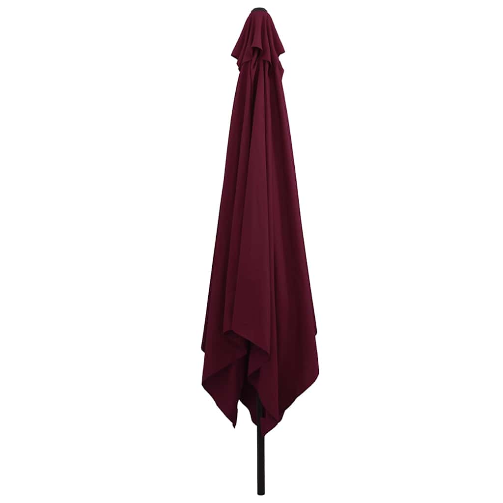 Vidaxxl parasol de jardin rouge bordeaux 295 x 295 x 245 cm polyester et acier