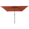 Vidaxxl parasol de jardin terre cuite 295 x 295 x 245 cm polyester et acier