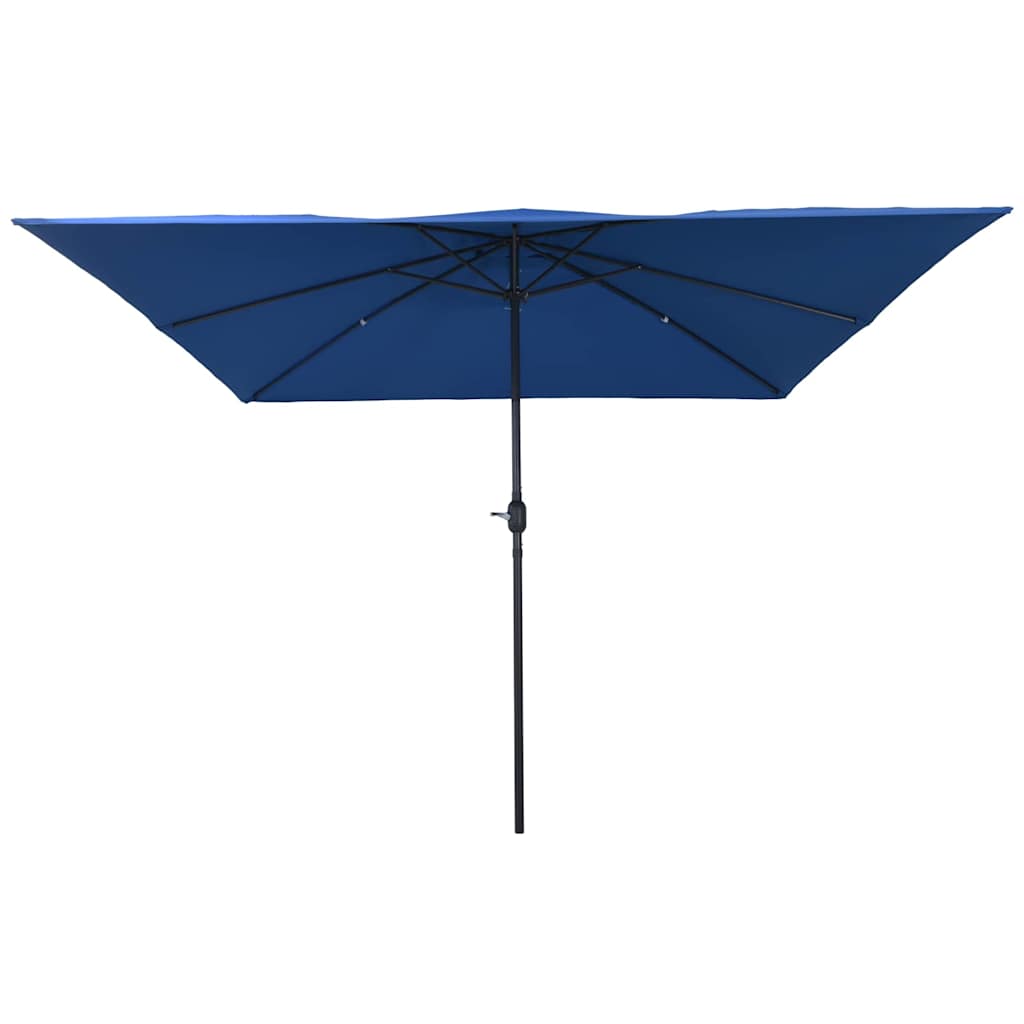 Vidaxxl parasol de jardin bleu azur 295 x 295 x 245 cm polyester et acier