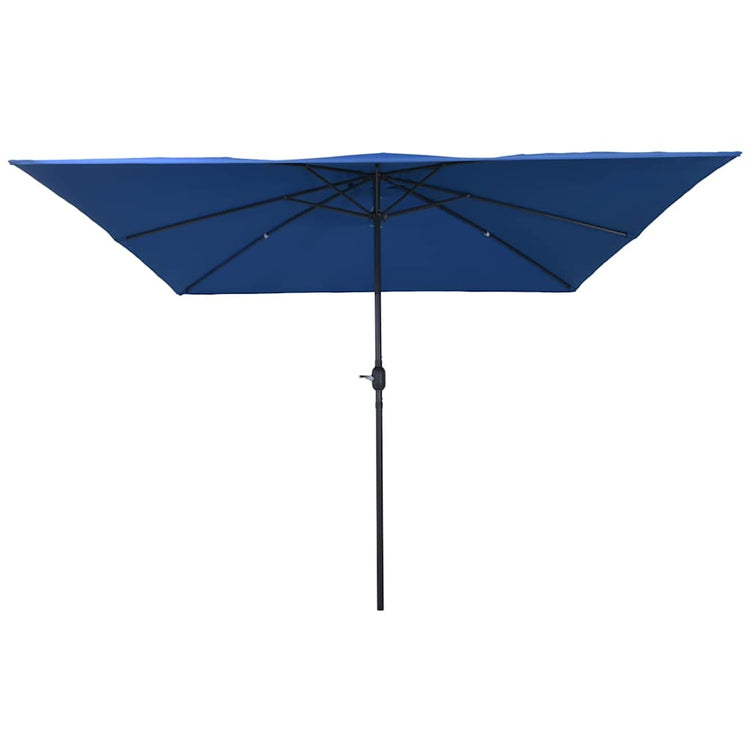 Vidaxxl parasol de jardin bleu azur 295 x 295 x 245 cm polyester et acier