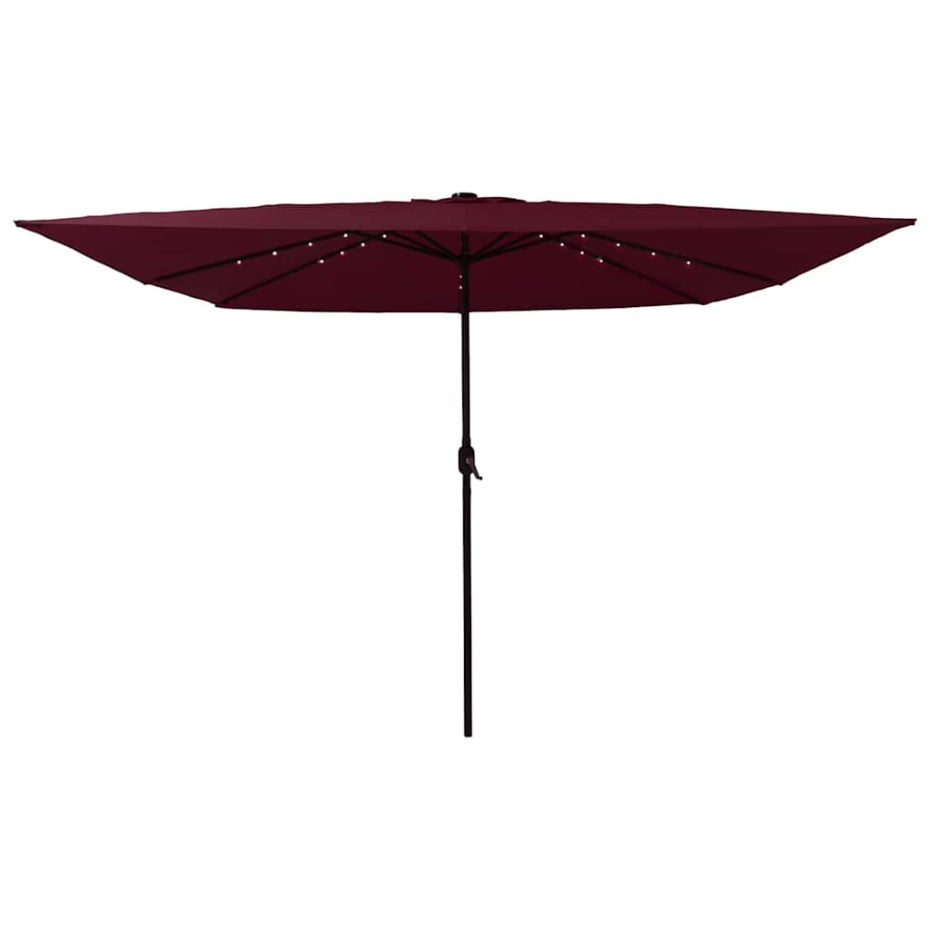 Vidaxxl parasol de jardin rouge bordeaux 295 x 295 x 245 cm polyester et acier