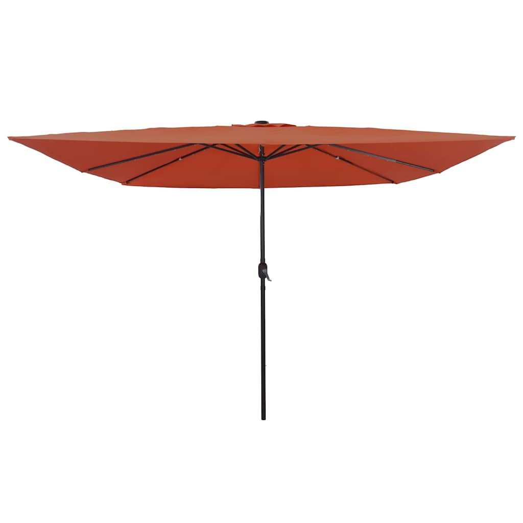 Vidaxxl parasol de jardin terre cuite 295 x 295 x 245 cm polyester et acier