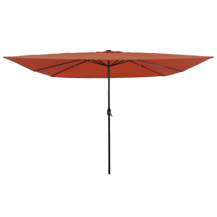 Vidaxxl parasol de jardin terre cuite 295 x 295 x 245 cm polyester et acier