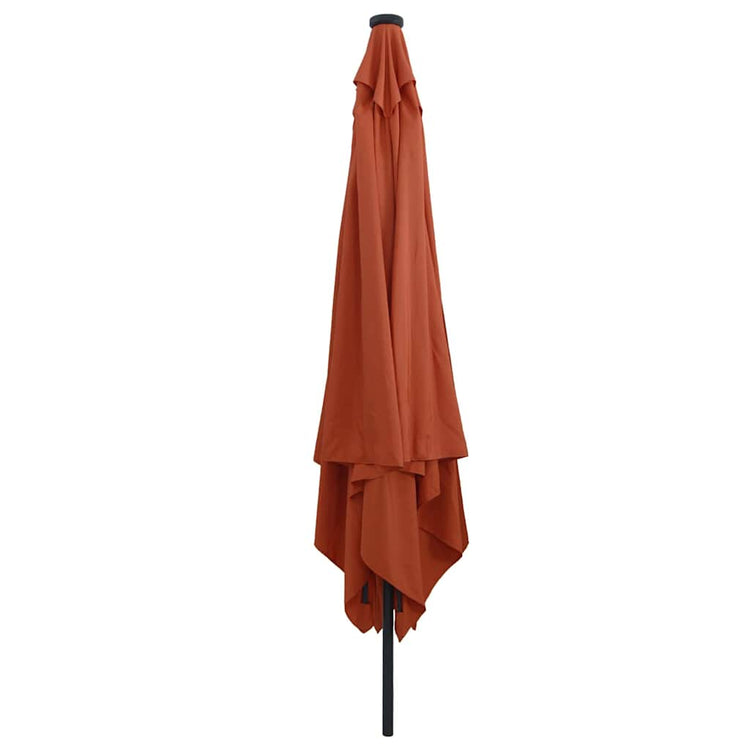 Vidaxxl parasol de jardin terre cuite 295 x 295 x 245 cm polyester et acier
