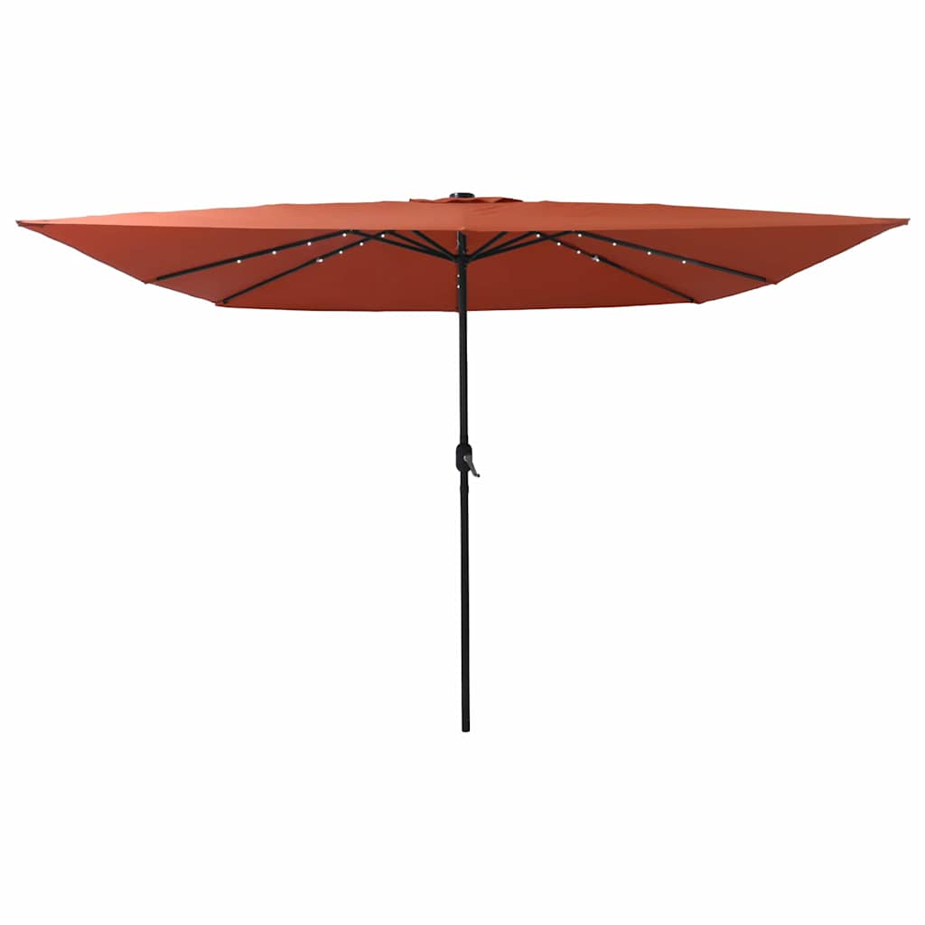 Vidaxxl parasol de jardin terre cuite 295 x 295 x 245 cm polyester et acier