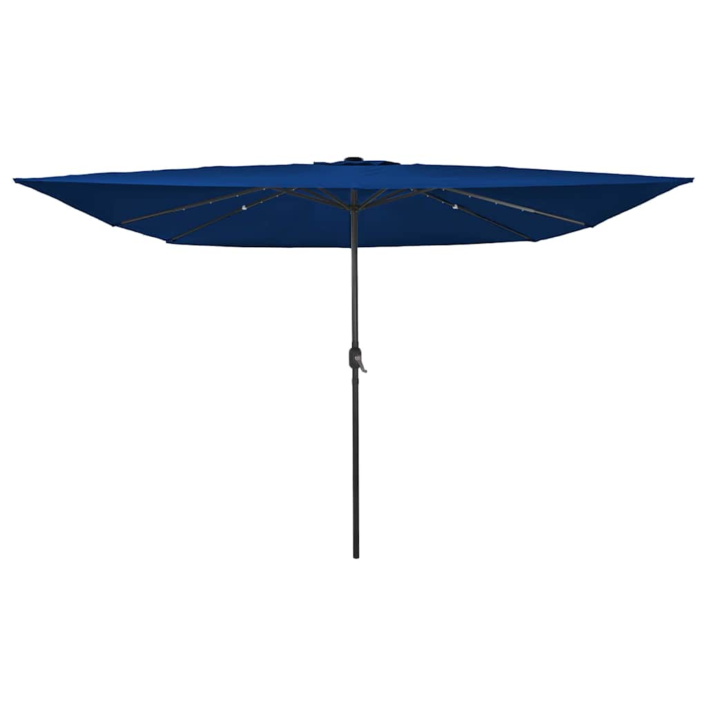 Vidaxxl parasol de jardin bleu azur 295 x 295 x 245 cm polyester et acier