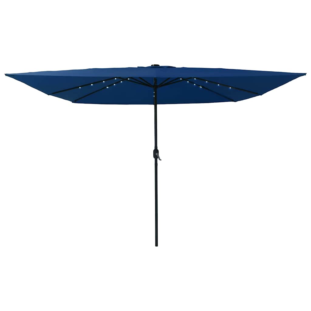 Vidaxxl parasol de jardin bleu azur 295 x 295 x 245 cm polyester et acier