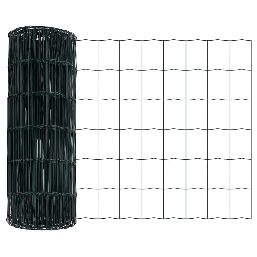 Vidaxx clôture euro vert 0,8 x 25 m fer enduit PVC