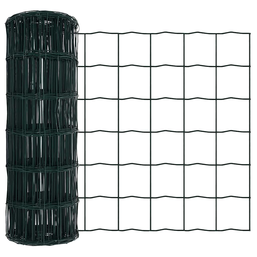 Vidaxx clôture euro vert 0,6 x 25 m fer enduit PVC