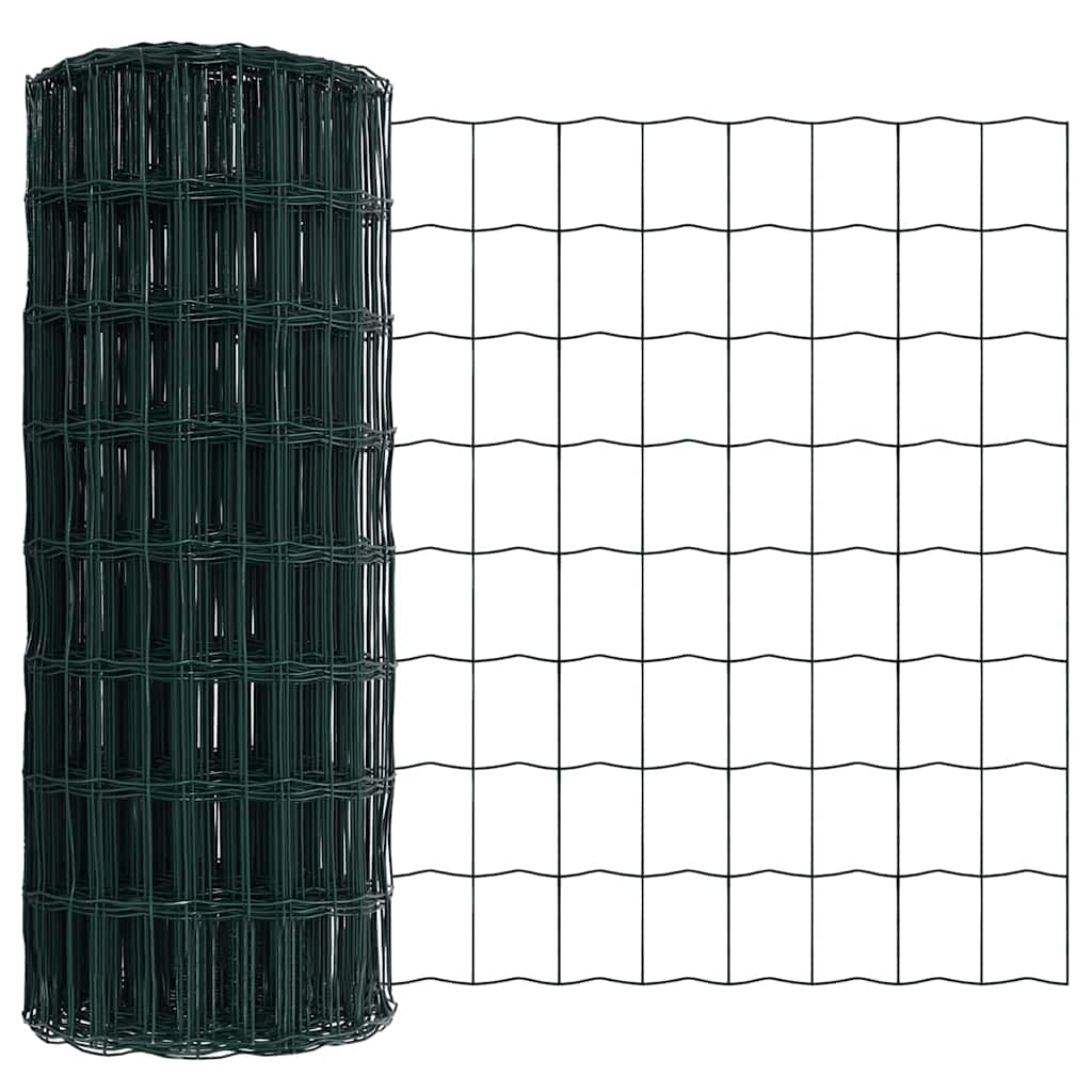 Vidaxx clôture euro vert 0,6 x 10 m fer enduit PVC