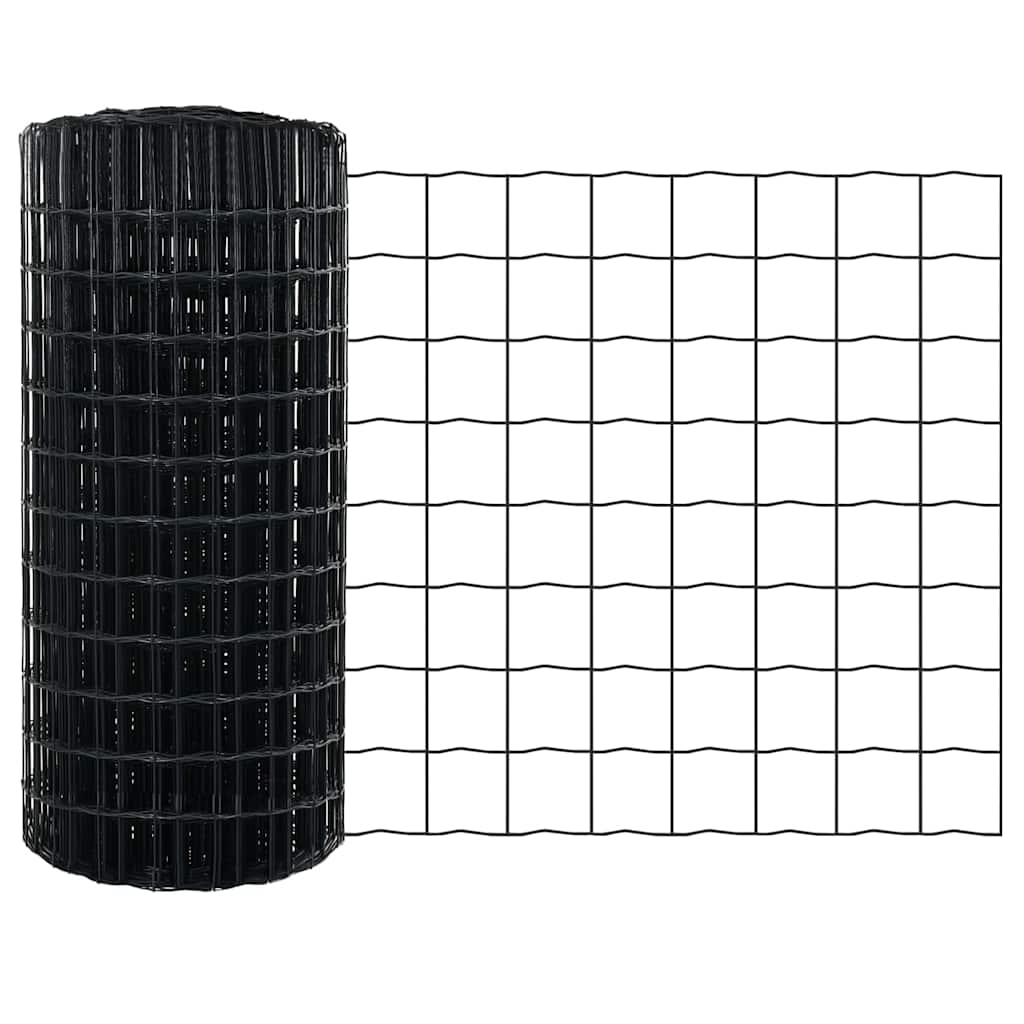 Vidaxx clôture euro gris 0,8 x 10 m fer enduit PVC
