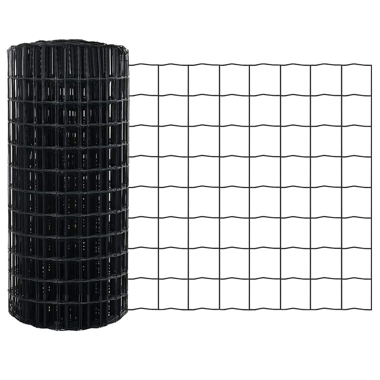 Vidaxx clôture euro gris 0,8 x 10 m fer enduit PVC