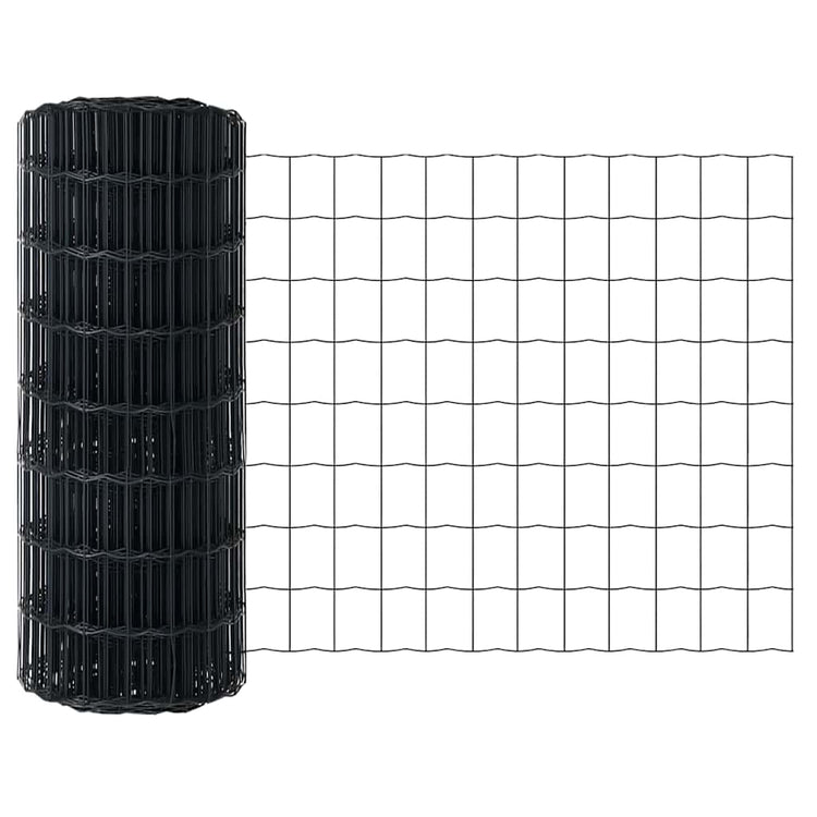 Vidaxx clôture euro gris 0,6 x 10 m fer enduit PVC
