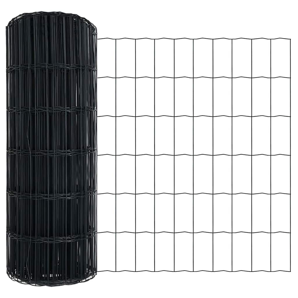 Vidaxx clôture euro gris 0,6 x 10 m fer enduit PVC