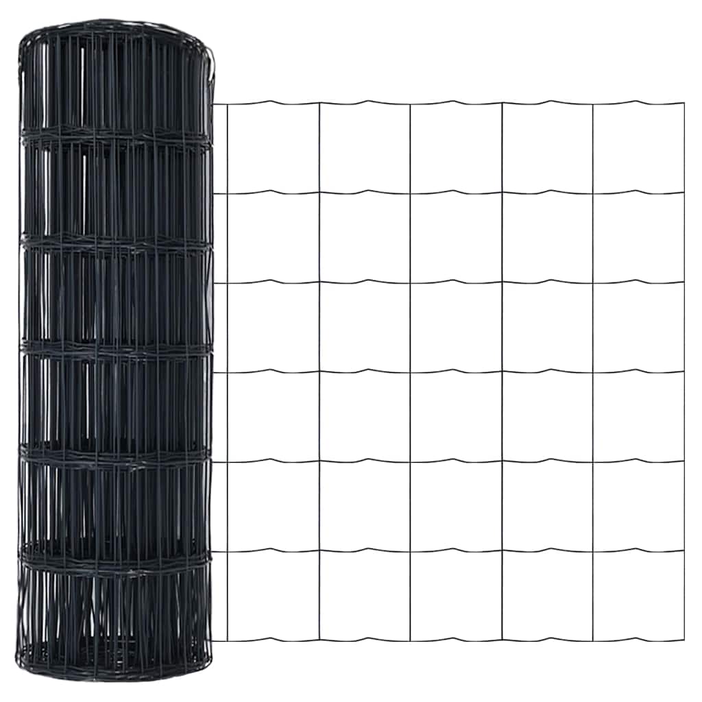 Vidaxx clôture euro gris 0,4 x 10 m fer enduit PVC