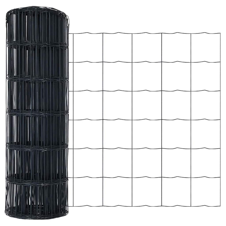 Vidaxx clôture euro gris 0,4 x 10 m fer enduit PVC