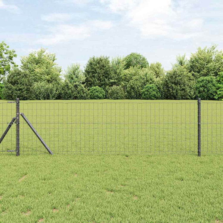 Vidaxx clôture euro gris 0,6 x 25 m fer enduit PVC
