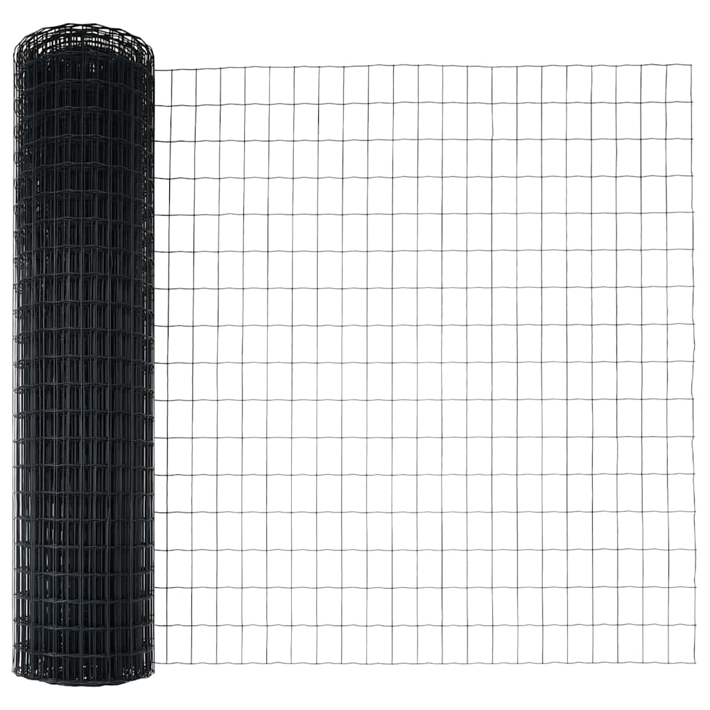 Vidaxx clôture euro gris 1 x 25 m fer enduit PVC
