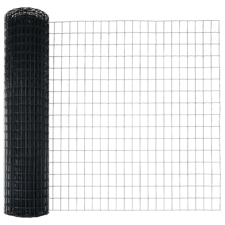 Vidaxx clôture euro gris 1 x 25 m fer enduit PVC