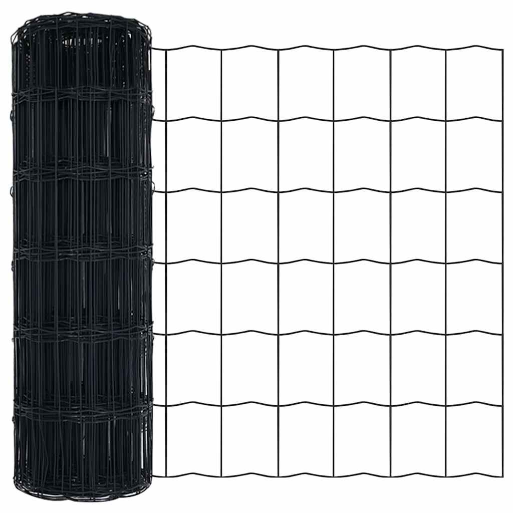 Vidaxx clôture euro gris 0,4 x 25 m fer enduit PVC