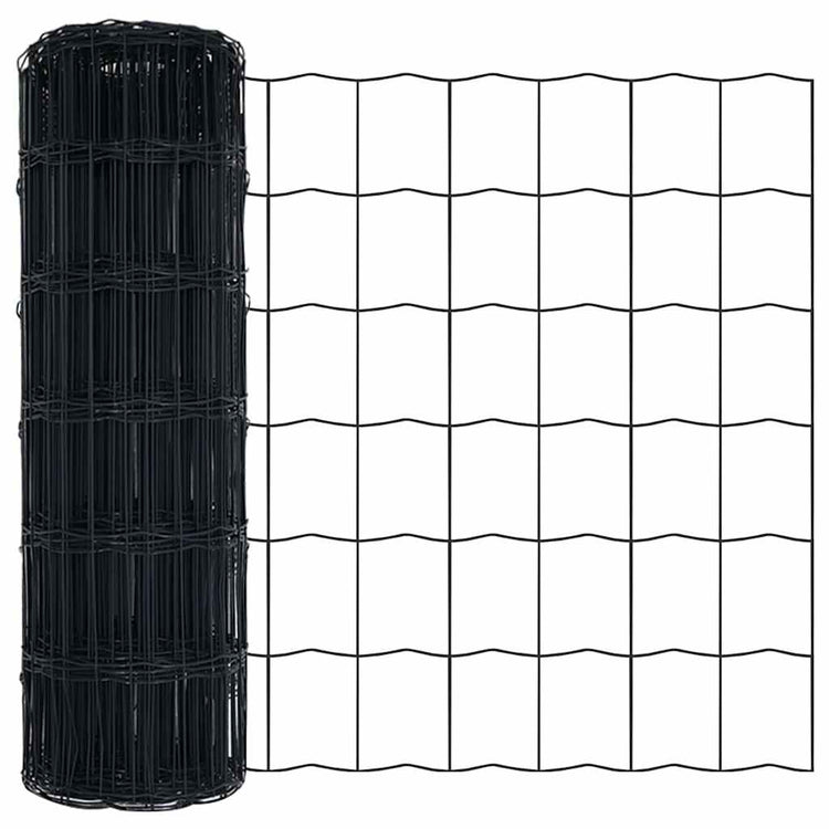 Vidaxx clôture euro gris 0,4 x 25 m fer enduit PVC