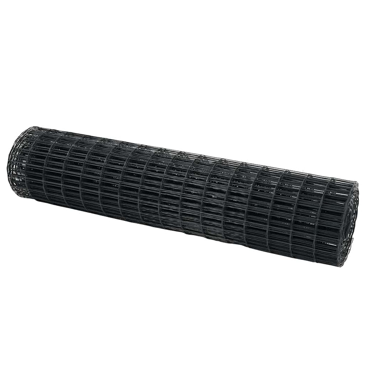 Vidaxx clôture euro gris 1 x 25 m fer enduit PVC