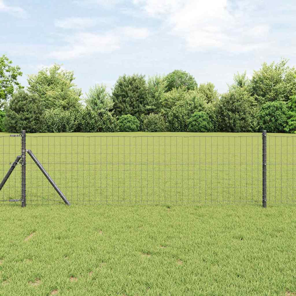 Vidaxx clôture euro gris 0,4 x 50 m fer enduit PVC