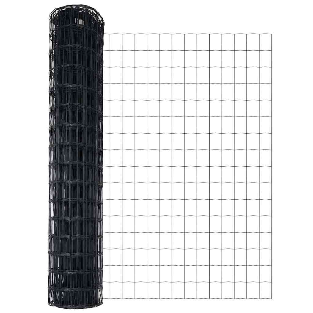 Vidaxx clôture euro gris 1,4 x 10 m fer enduit PVC
