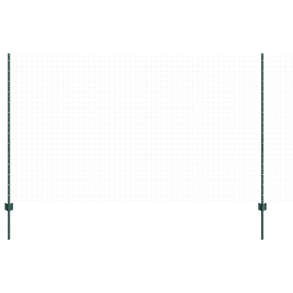 Vidaxl poteau de clôture 22 pcs vert 180 cm acier