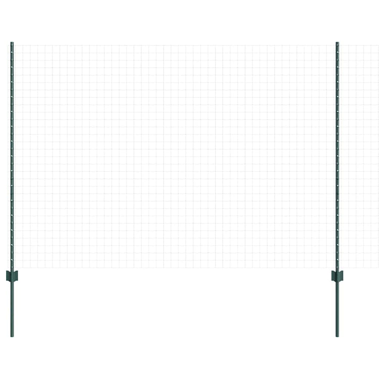 Vidaxl poteau de clôture 22 pcs vert 200 cm acier