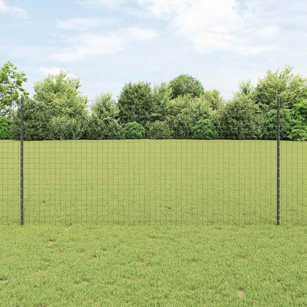 Vidaxl poteau de clôture 22 pcs gris 160 cm acier