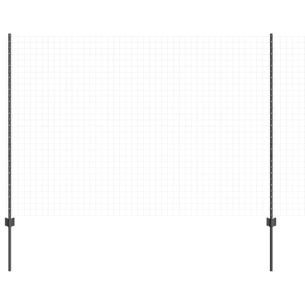 Vidaxl poteau de clôture 22 pcs gris 200 cm acier