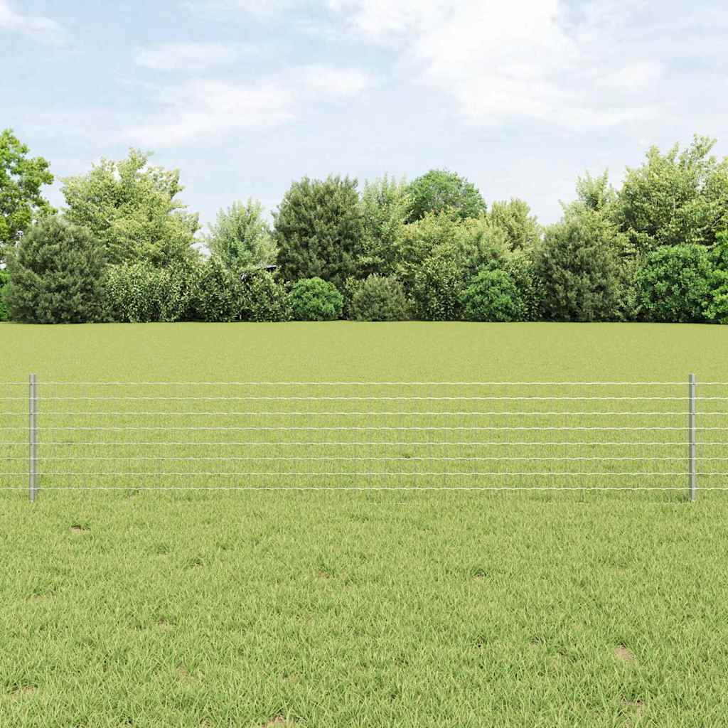 Vidaxl poteau de clôture 22 pcs argent 80 cm acier