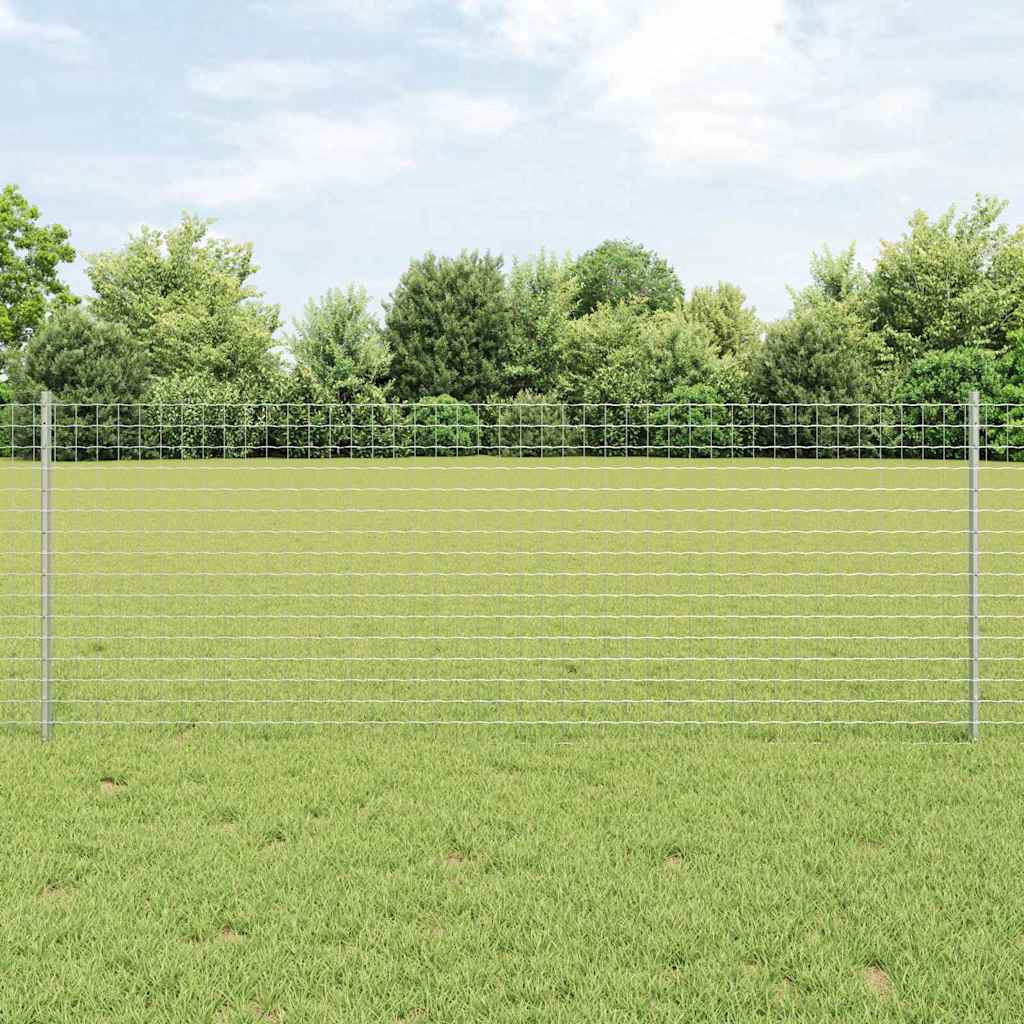 Vidaxl poteau de clôture 22 pcs argent 120 cm acier