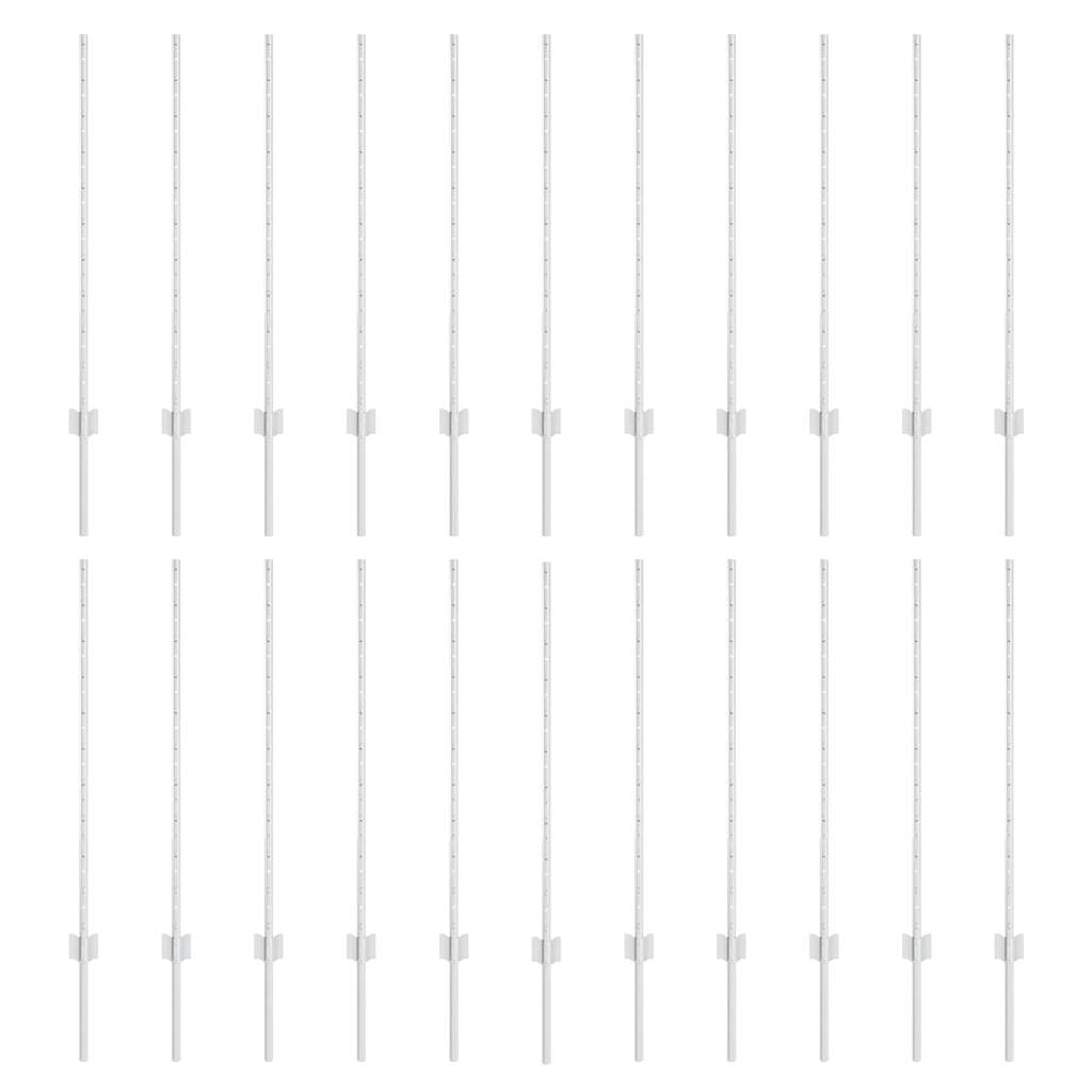 Vidaxl poteau de clôture 22 pcs argent 140 cm acier