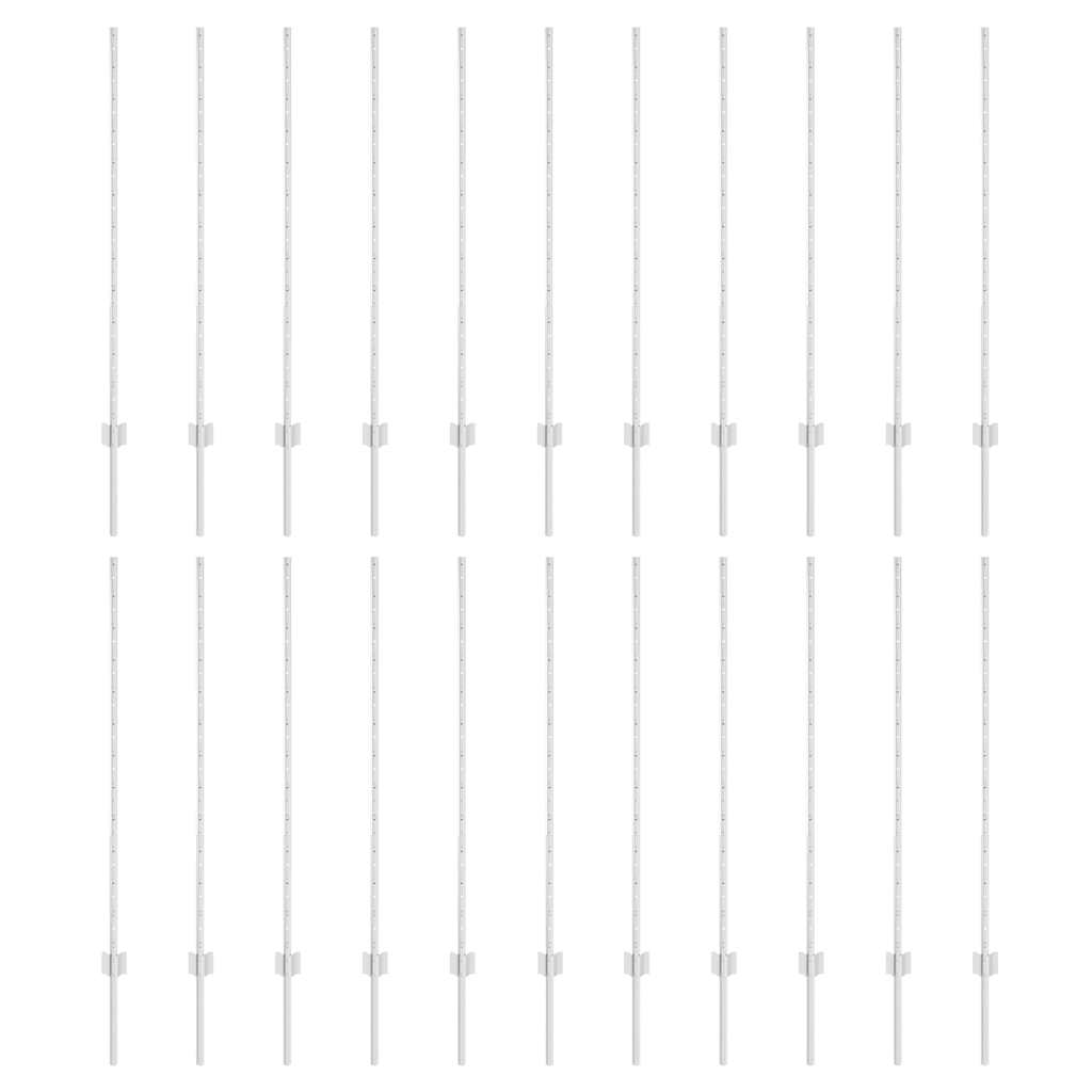 Vidaxl poteau de clôture 22 pcs argent 160 cm acier