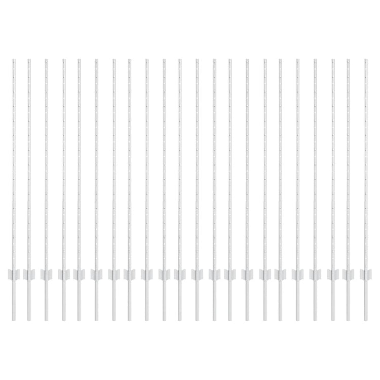 Vidaxl poteau de clôture 22 pcs argent 180 cm acier