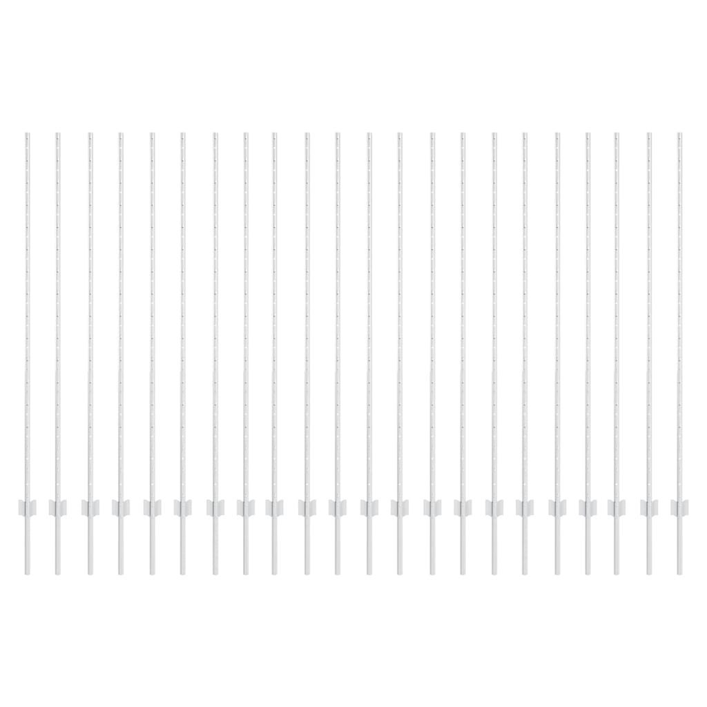 Vidaxl poteau de clôture 22 pcs argent 200 cm acier