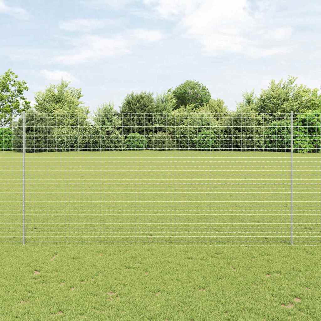 Vidaxl poteau de clôture 22 pcs argent 200 cm acier