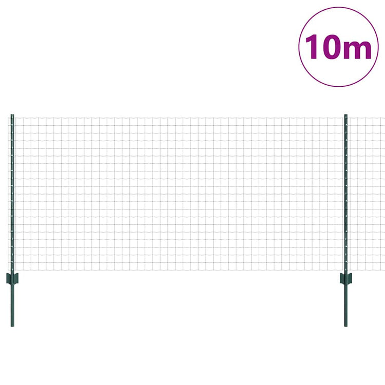 Clôture Vidaxxl avec poteau vert 1 x 10 m acier et PVC