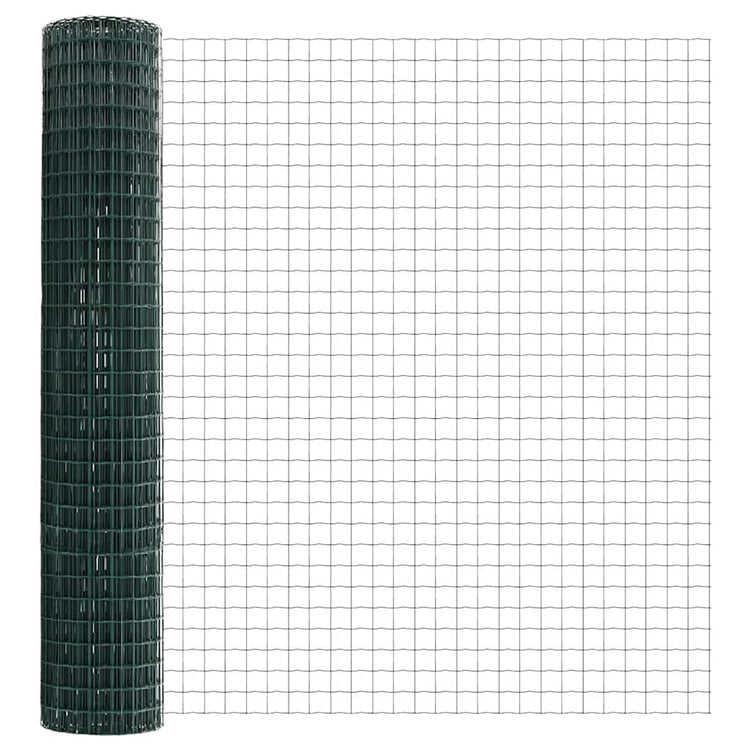 Clôture Vidaxl avec poteau vert 1,6 x 10 m acier et PVC