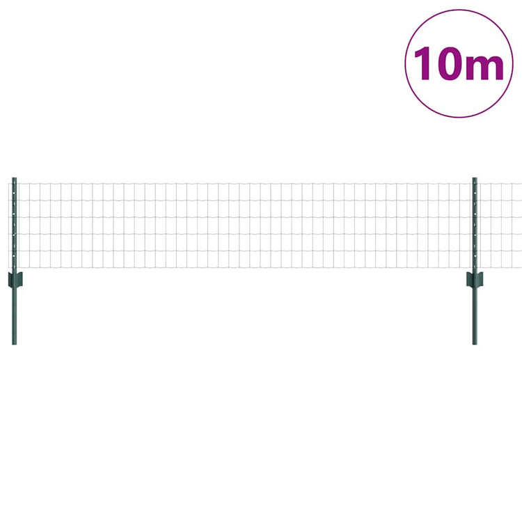 Clôture Vidaxxl avec poteau vert 0,4 x 10 m acier et PVC