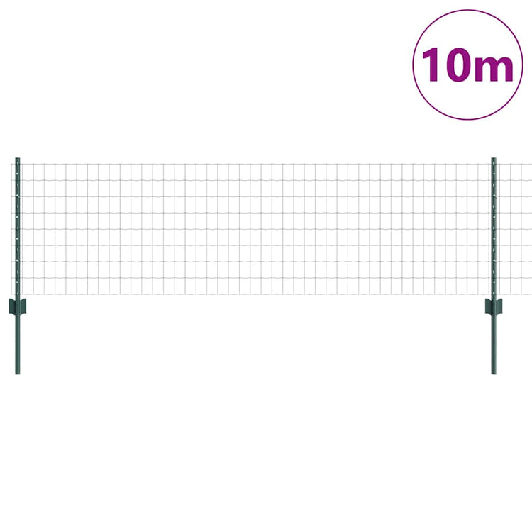 Clôture Vidaxxl avec poteau vert 0,6 x 10 m acier et PVC