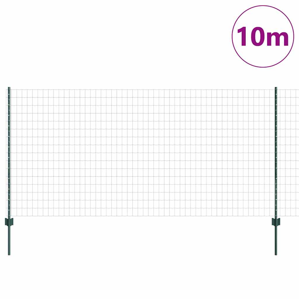 Clôture Vidaxxl avec poteau vert 1,2 x 10 m acier et PVC