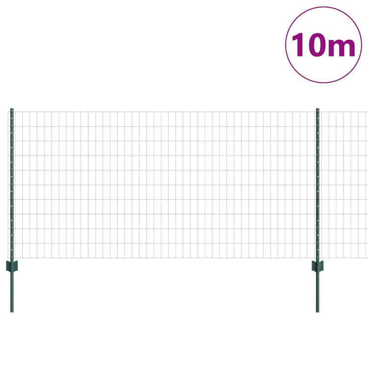 Clôture Vidaxxl avec poteau vert 1 x 10 m acier et PVC