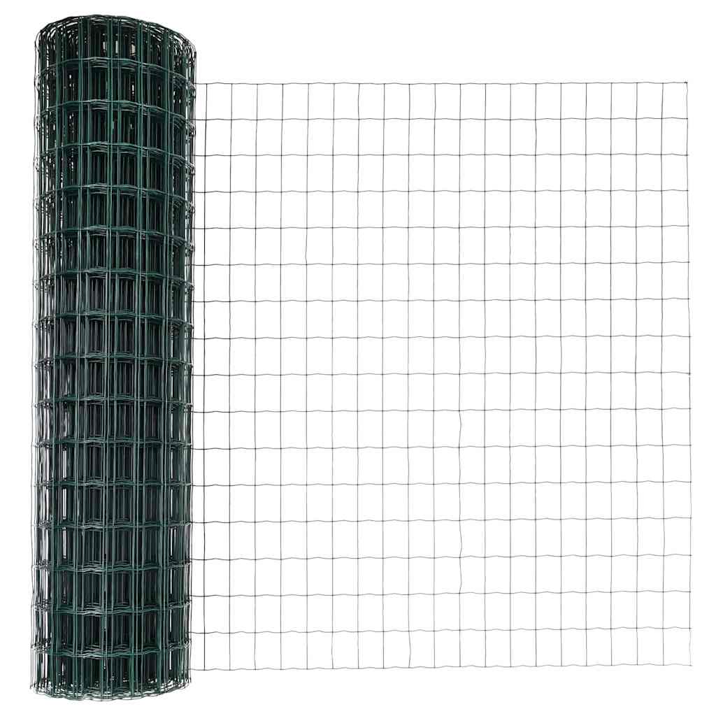 Clôture Vidaxxl avec poteau vert 1,2 x 10 m acier et PVC