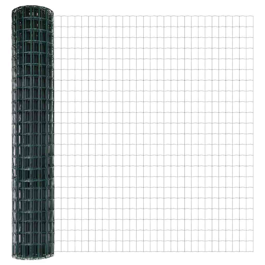 Clôture Vidaxl avec poteau vert 1,5 x 10 m acier et PVC