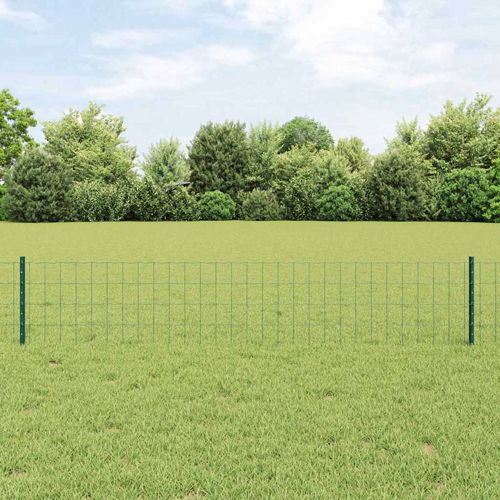 Clôture Vidaxxl avec poteau vert 0,4 x 10 m acier et PVC