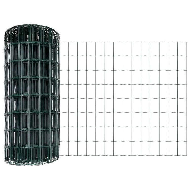 Clôture Vidaxxl avec poteau vert 0,4 x 10 m acier et PVC